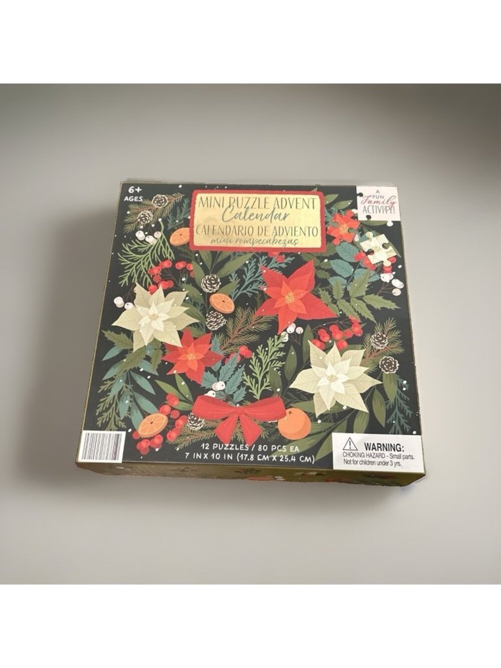 Christmas Countdown 12 Mini 7" x 10" Puzzles Advent Calendar 80 Pieces Each New